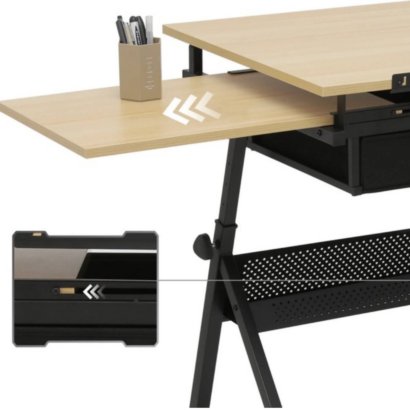 Tables - 製図台 引き出し付き多用途製図台 引き出し付きアートデスク 収納付き人間工学に基づいたペイントデスク 頑丈