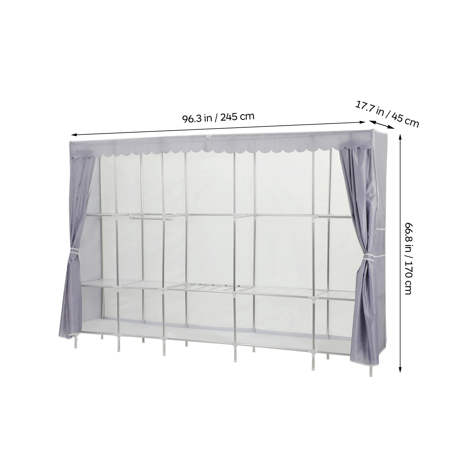 カバー付きの衣類ラック、寝室用クローゼット、布製のワードロー - Wardrobe Closet Portable Fabric Cover のレビューと価格