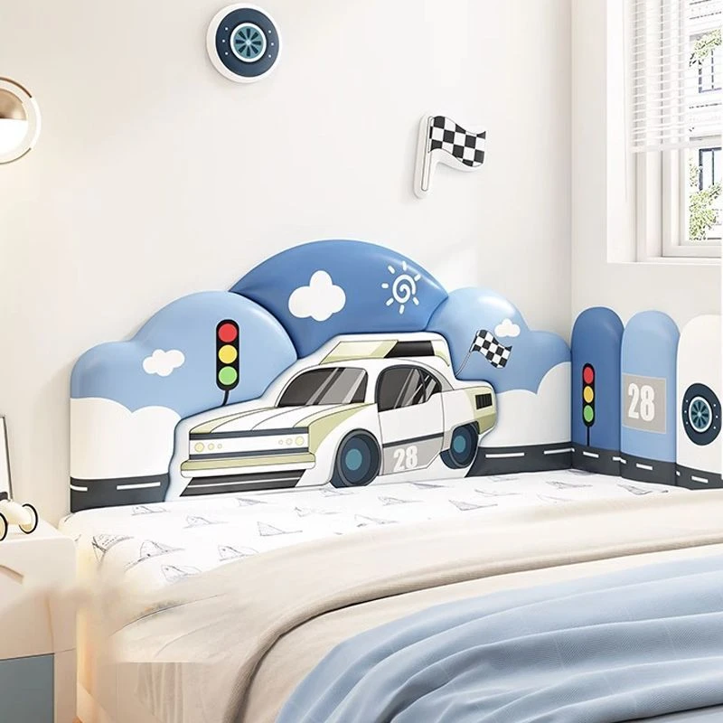 男の子向け、漫画の車をモチーフにした、柔らかい素材の壁掛け式 - Headboard Cushion Backrest Tatami のレビューと価格