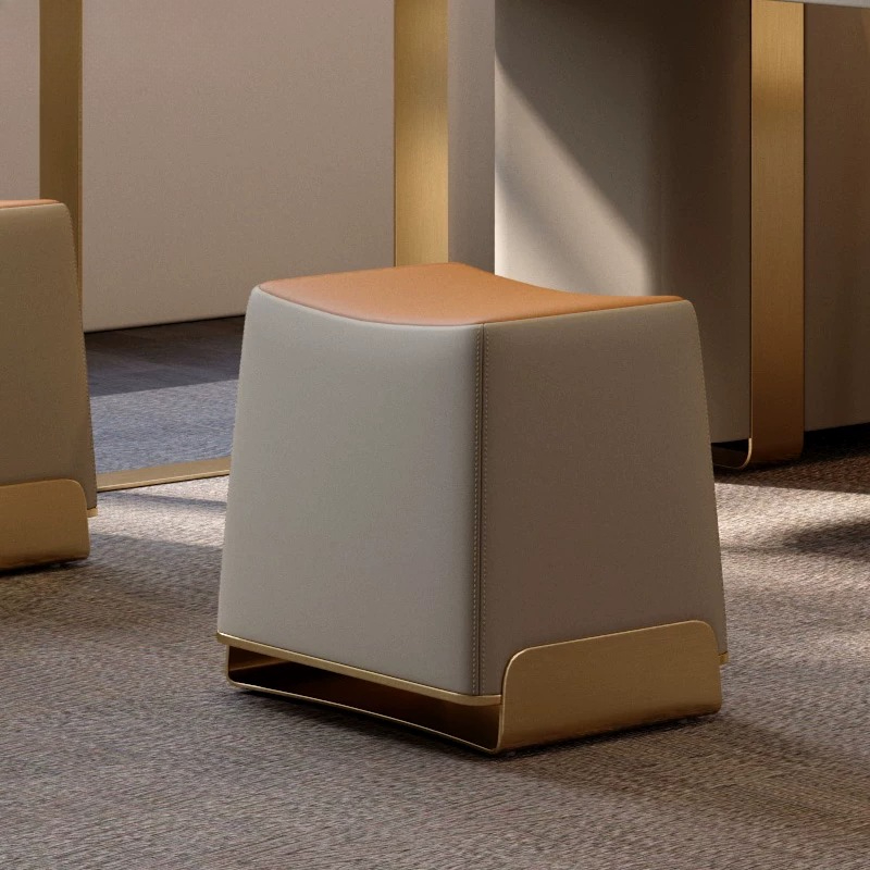 高級感のある、洗練されたデザインのレザースツール。モダンでシ - Bedroom Furniture のレビューと価格