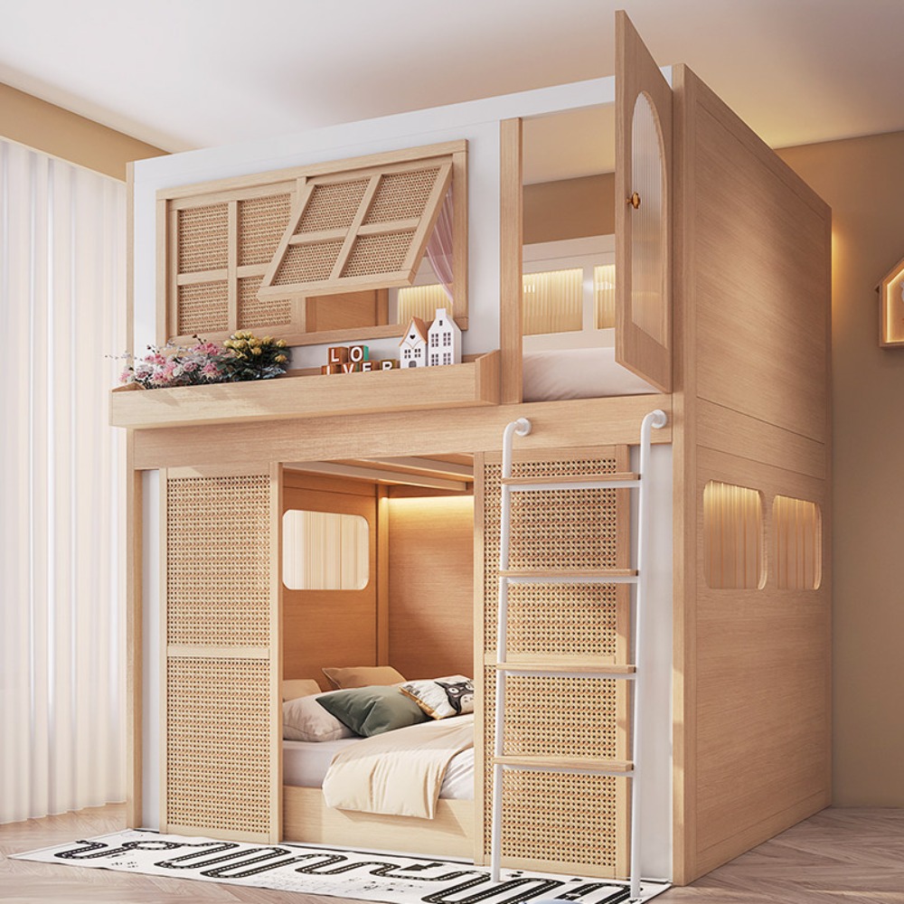 兄弟別々のプライバシー空間付き二段ベッド、大人用二層ベッド、 - Bunk Bed With Stairs And Slide のレビューと価格